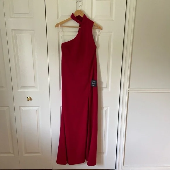 Lulu's Red One-Shoulder Maxi Dress - Picture 5 of 12